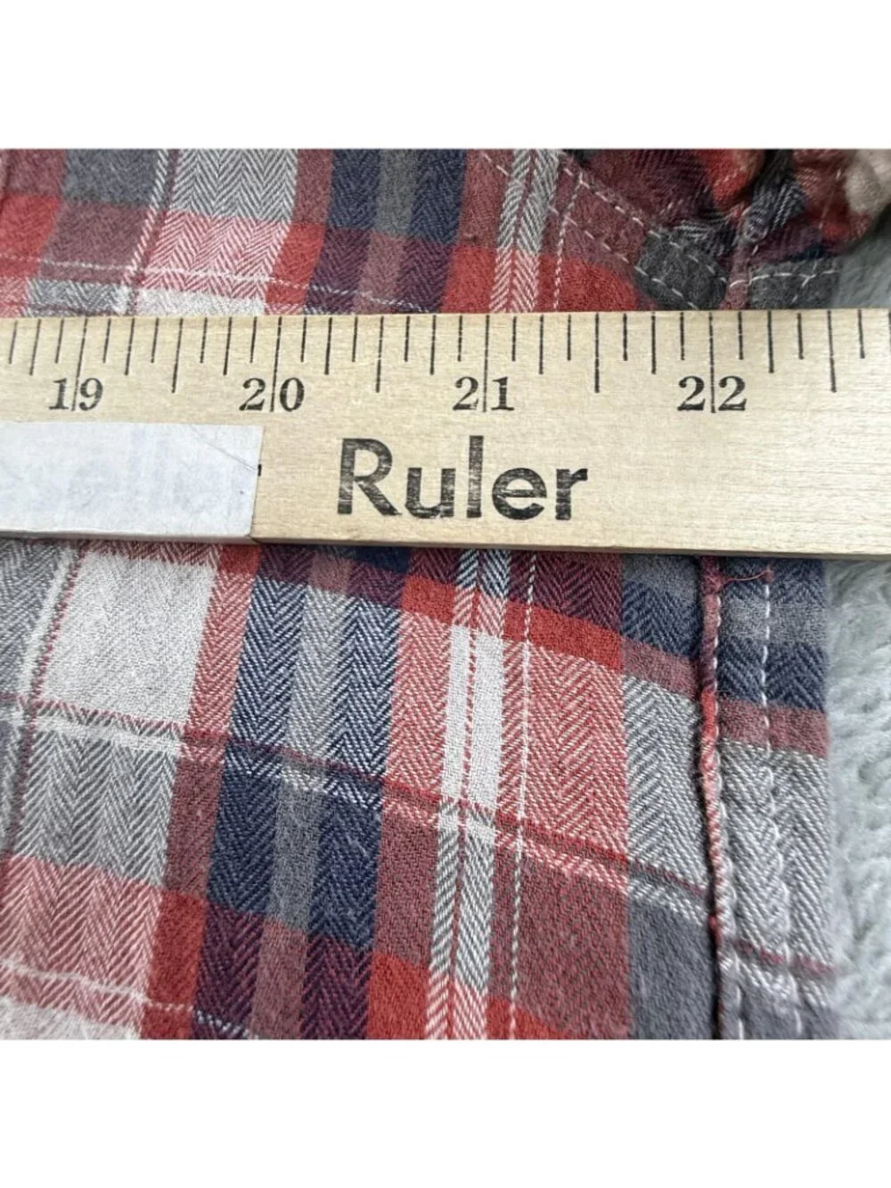Rag & Bone Shirt Mens Large Red Plaid Flannel Button Up Long Sleeve Pocket USA